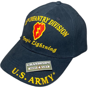 U.S. Army 25th Infantry Division "Tropic Lightning" Black Low Profile Baseball Cap