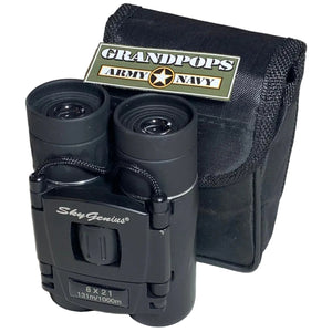 SkyGenius Black 8x21 Mini Covert Binoculars 131m/1000m
