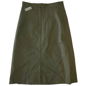 U.S. Marine Corps Green 2212 Poly/Wool Gaberdine Women's Skirt Current Issue with a Grandpops Army Navy logo.