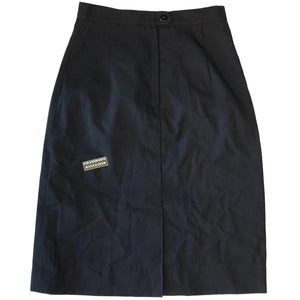 U.S. Marine Corps Black Poly/Wool Gaberdine Women's Skirt Current Issue with a Grandpops Army Navy logo.