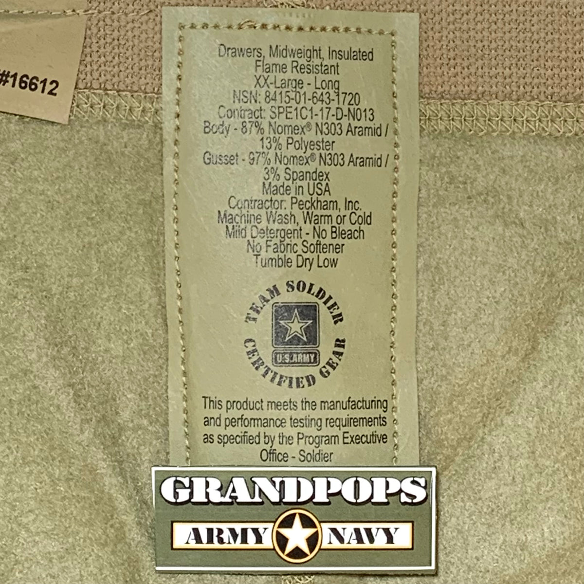 U.S. Army Tan 499 FREE Base Layer 2 Midweight Flame Resistant Insulate ...