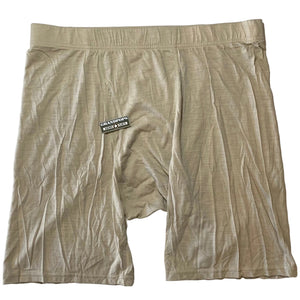 U.S. Army Desert Sand FREE Silkweight Moisture Wicking Flame Resistant Boxer Briefs with a Grandpops Army Navy logo.