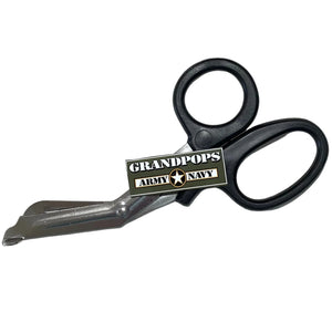 Black Stainless EMT Shears 7-1/2" with a Grandpops Army Navy logo.