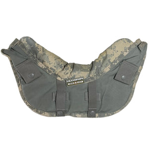 U.S. Army ACU Digital Camo Yoke/Collar Front Assembly IOTV Body Armor with a Grandpops Army Navy logo.