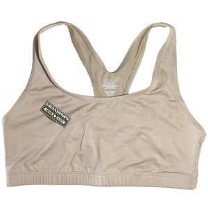 U.S. Army Women's Sand Tactical Sports Bra with a Grandpops Army Navy logo.