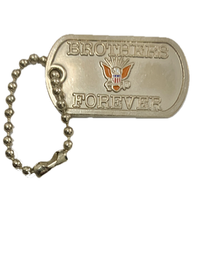 USN LOGO Brothers Forever Dog Tag Pin