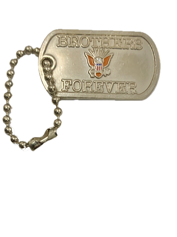 USN LOGO Brothers Forever Dog Tag Pin