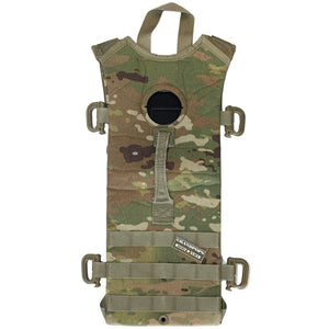 Good Condition U.S. Military OCP Scorpion Camo MOLLE II Hydration Pack W/ Grimlocs with a Grandpops Army Navy logo.