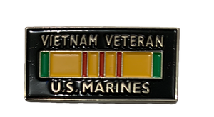 Vietnam Veteran U.S. Marines Gold/Blk Pin