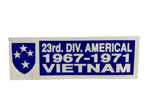 23rd. Div. Americal 1967-1971 Vietnam Bumper Sticker