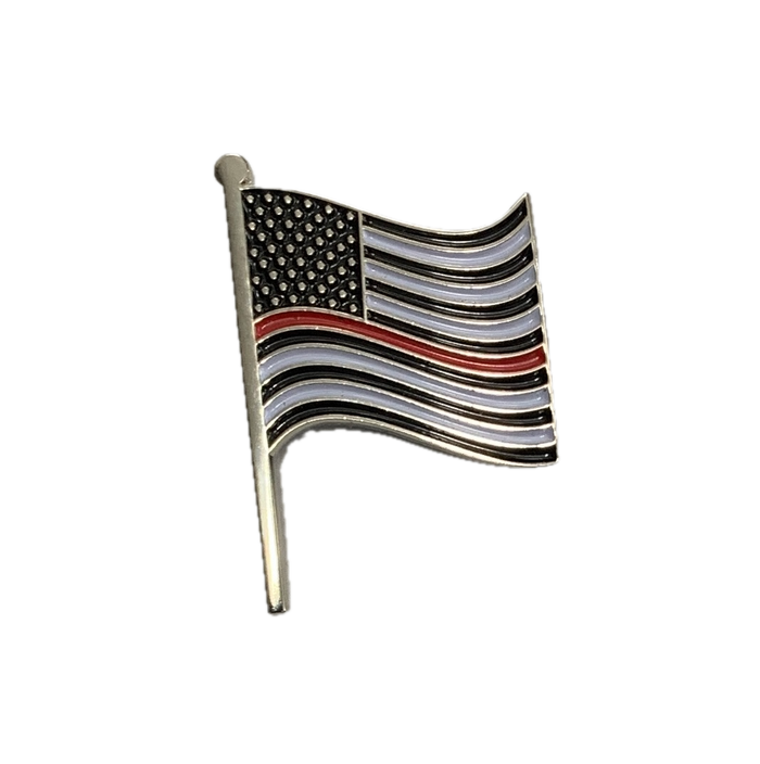 Thin Red Line USA Flag Pin