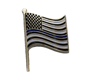 Thin Blue Line USA Flag Pin