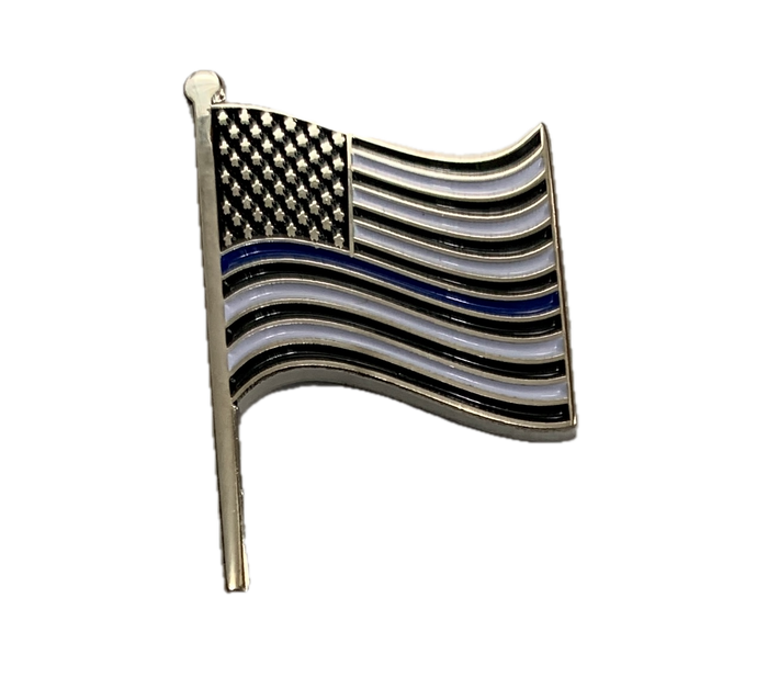 Thin Blue Line USA Flag Pin