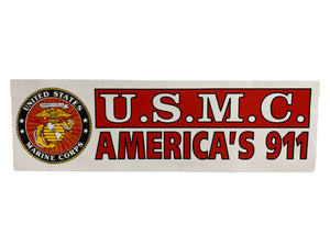 USMC U.S.M.C. America's 911 Bumper Sticker