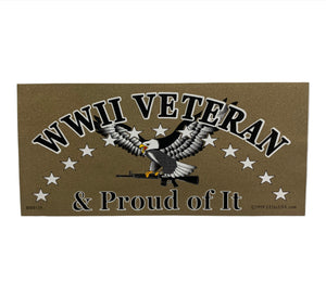 WWII Veteran & Proud Of It Bumper Sticker