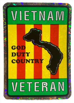 Vietnam Veteran God Duty Country Sticker