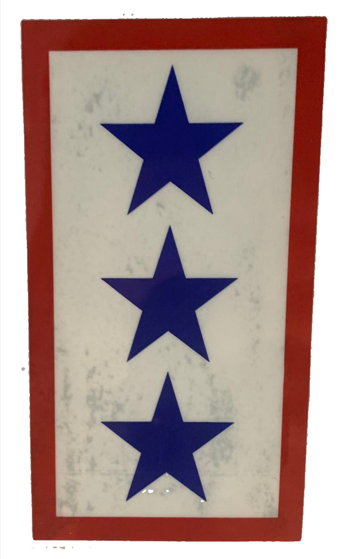 Three Blue Stars Service Ribbon Interior Sticker