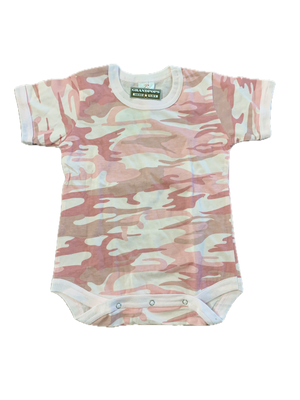 Infant/Toddler Pink Camouflage Onesies With Snaps