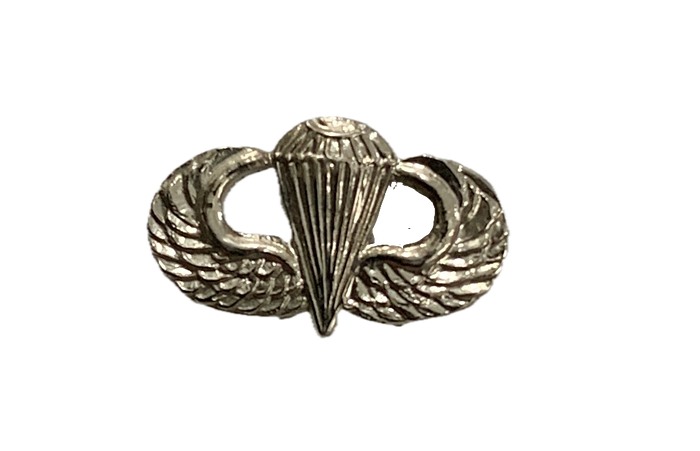 Army Basic Paratrooper Wings (Mini) Silver Insignia Pin