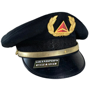Delta Air Lines Black Pilot Cap with a Grandpops Army Navy logo.