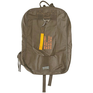 OD Green Vintage Canvas Flight Pack with a Grandpops Army Navy logo.