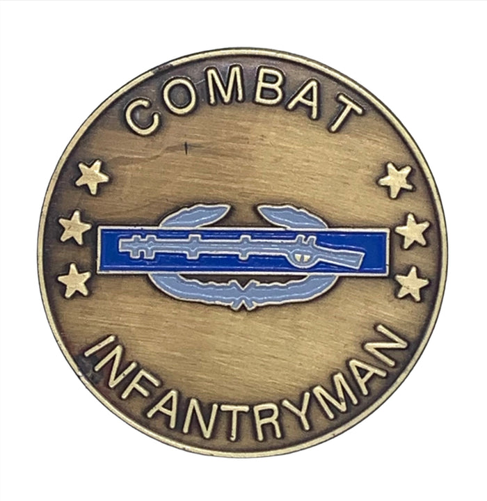 Combat Infantryman Duty, Honor, Country, Proudly Served Challenge Coin