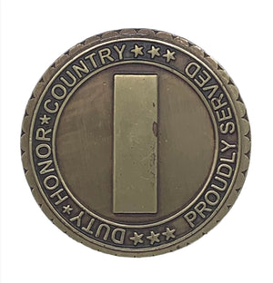 Combat Infantryman Duty, Honor, Country, Proudly Served Challenge Coin