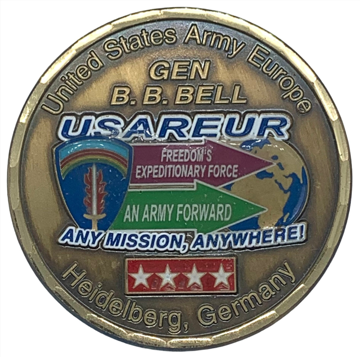 Gen B.B. Bell US Areur Heidelberg, Germany Challenge Coin ...