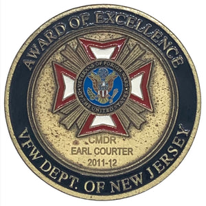 Award of Excellence VFW Department of New Jersey Challenge Coin