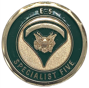 United States Army E-5 Specialist Five Challenge Coin