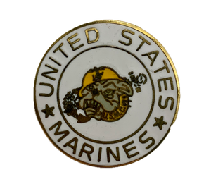 United States Marines Bulldog Gold/White Pin