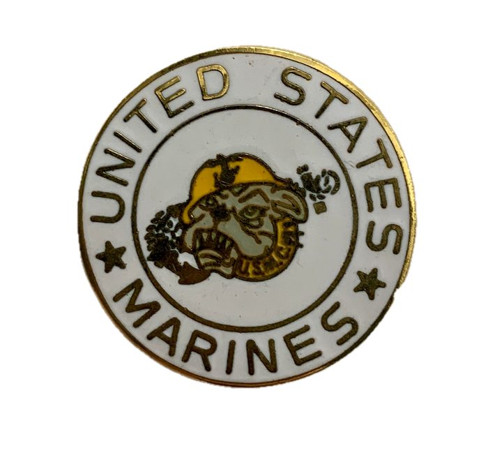 United States Marines Bulldog Gold/White Pin