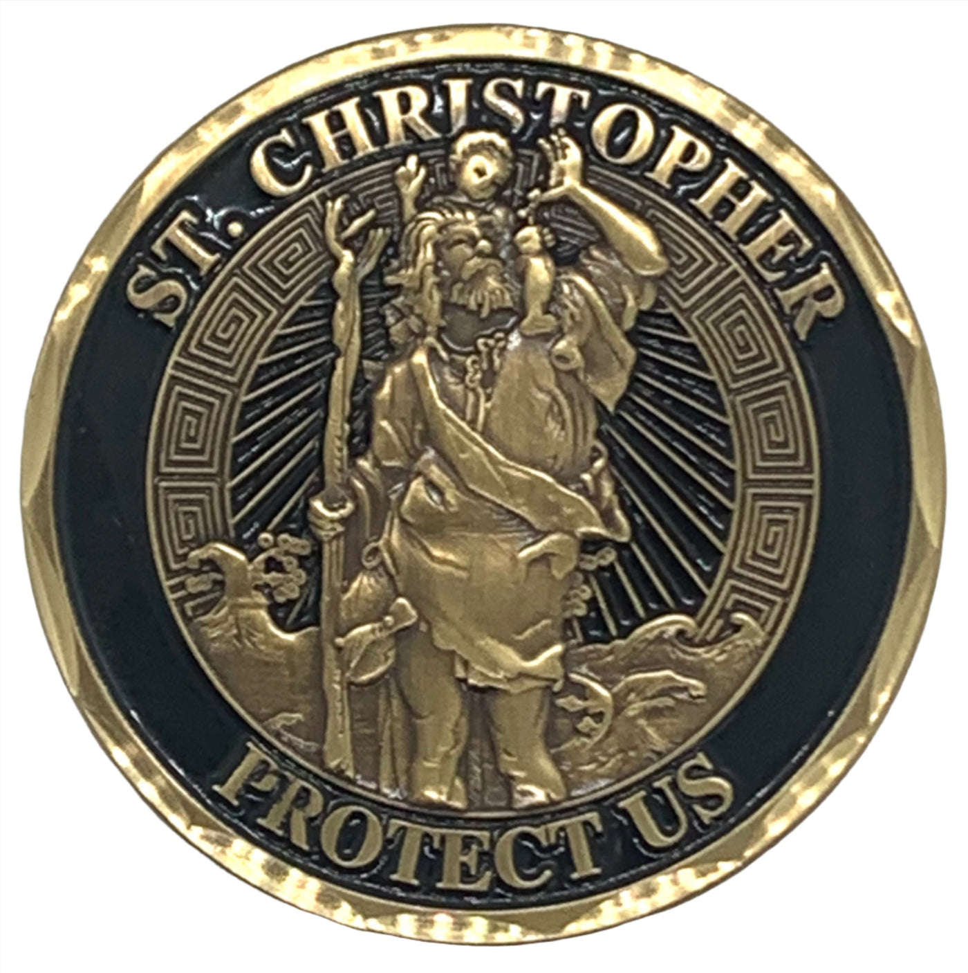 St. Christopher Protect Us Challenge Coin – GRANDPOPSARMYNAVY