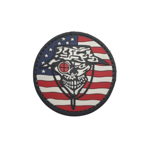 Patriotic Mad Jungle Skull PVC Moral Patch