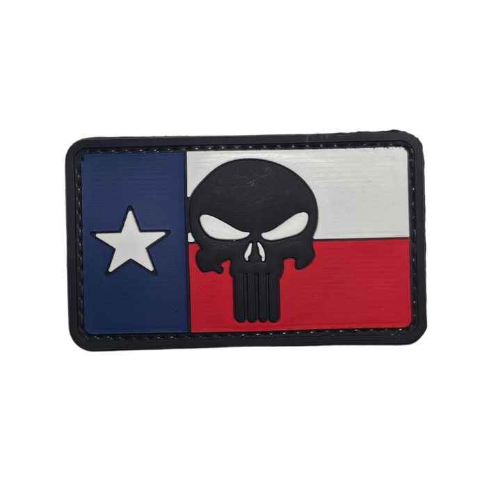 Texas Flag Punisher Skull PVC Moral Patch