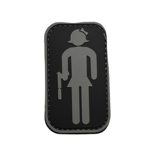 Armed Women Bathroom Sign PVC Moral Patch