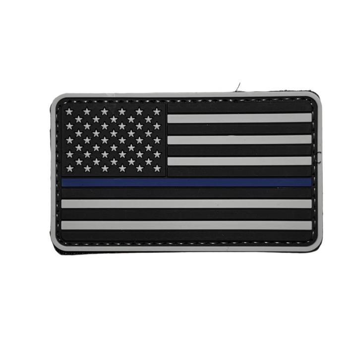 Blue Line Grey American Flag  PVC Moral Patch