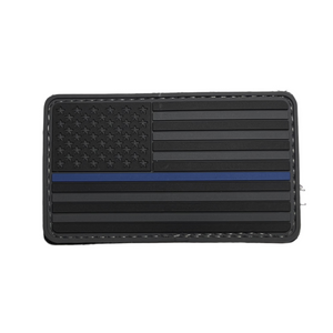 Blue Line Black American Flag PVC Moral Patch