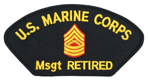 U.S. Marine Corps Msgt Retired Hat Patch