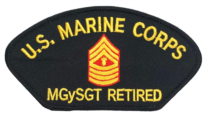 U.S. Marine Corps MGySGT Retired Hat Patch