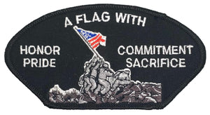 USMC a Flag with Honor Commitment Pride Sacrifice Hat Patch