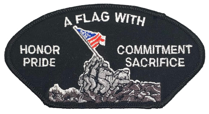 USMC a Flag with Honor Commitment Pride Sacrifice Hat Patch