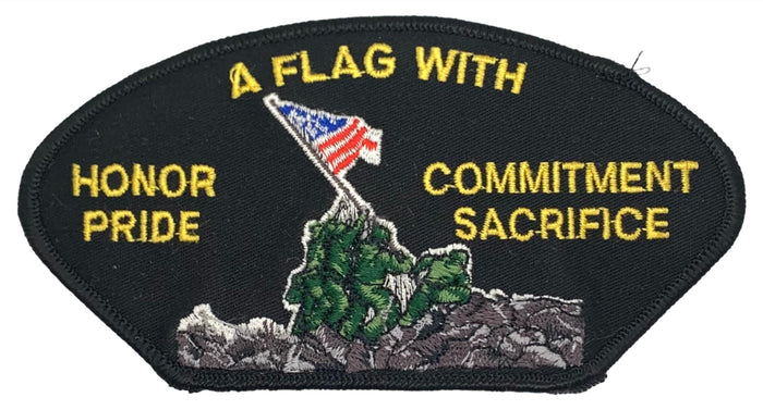 USMC a Flag with Honor Commitment Pride Sacrifice Hat Patch