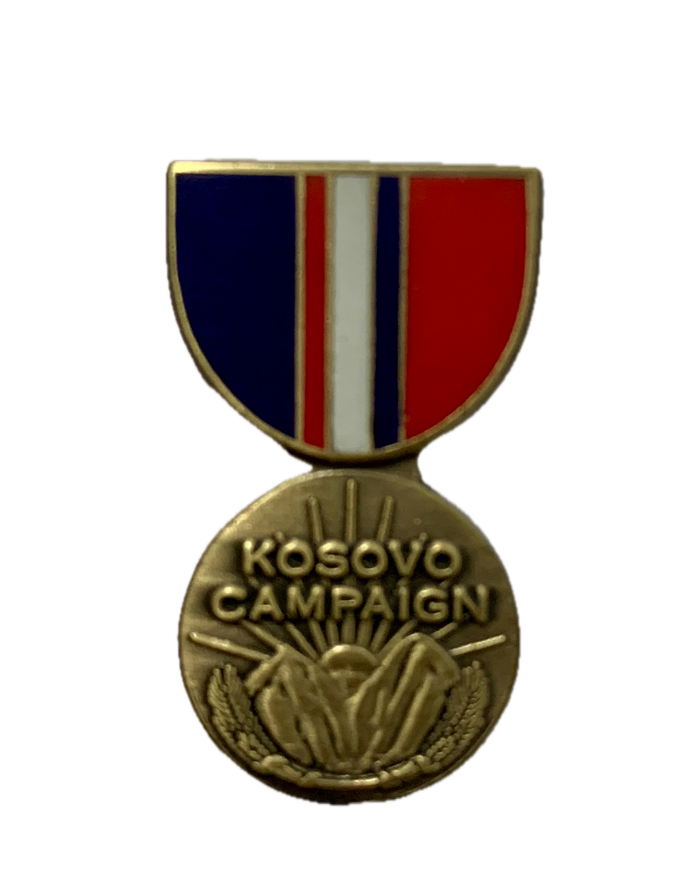 Vintage Kosovo Campaign Medal Ribbon Pin