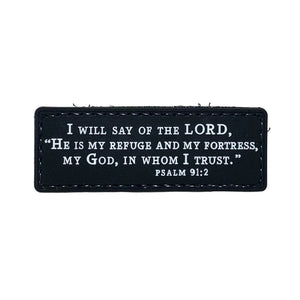 Psalm 91:2 Hook & Loop PVC Morale Patch