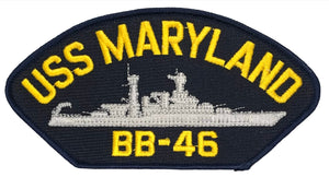 USS Maryland BB-46 U.S. Navy Hat Patch