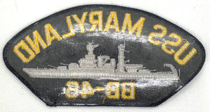 USS Maryland BB-46 U.S. Navy Hat Patch