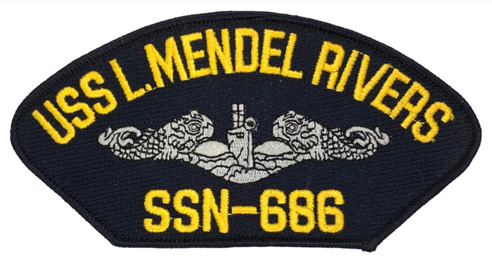 USS L. Mendel Rivers SSN-686 U.S. Navy Hat Patch