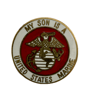 USMC Logo (My Son Is A Marine) Gold/White Pin