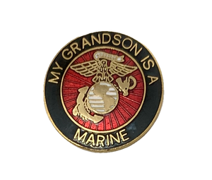 USMC Logo (My Grandson Is A Marine) Gold/Black Pin